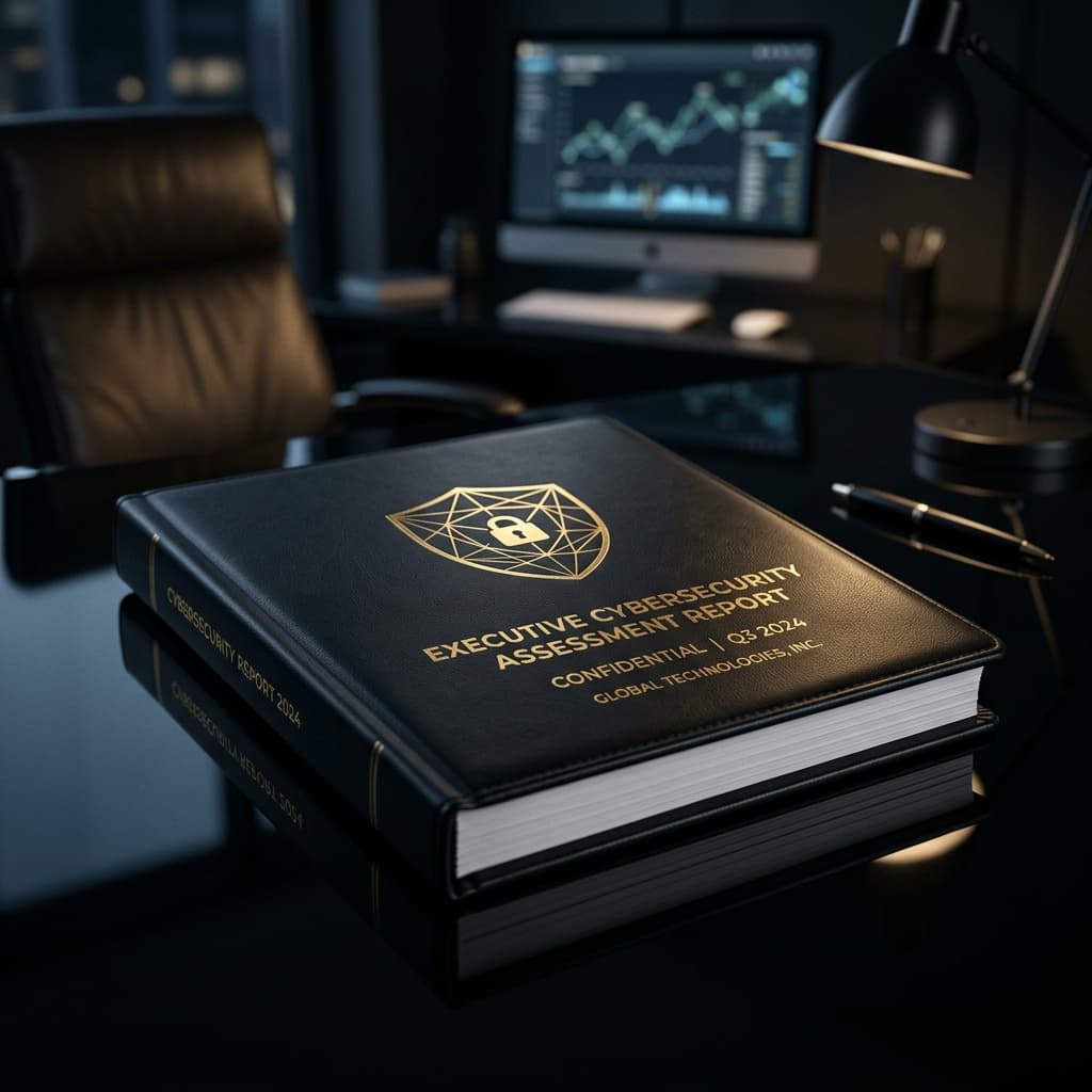 A GMAN IT board-ready roadmap report rendered in gold on obsidian